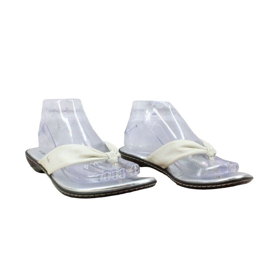 Leather × Other BOC Womens Cream Leather Flip Flop Thong Sandals Size US 8 / IT 38 - 3 Thumbnail