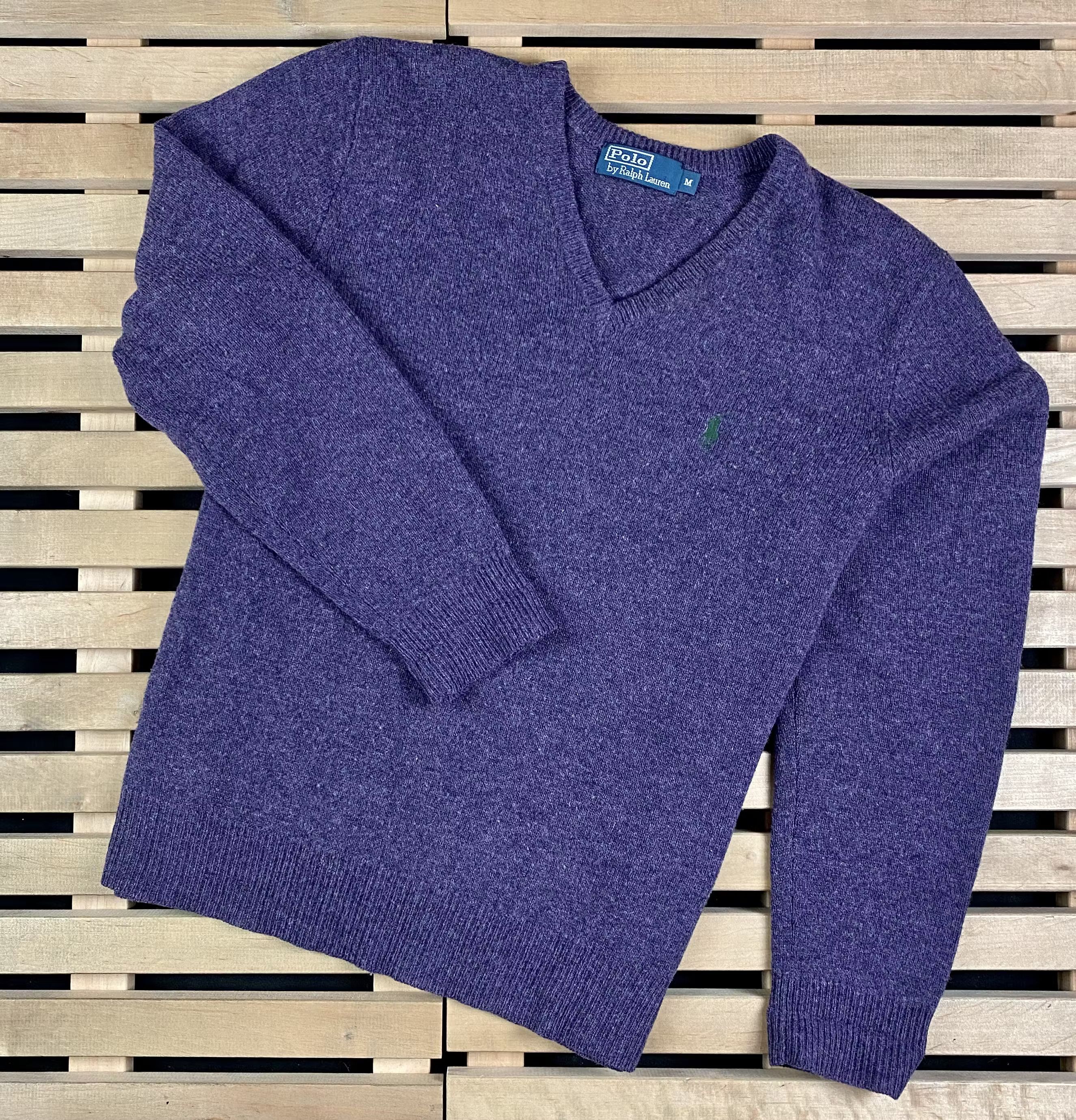 Polo Ralph Lauren × Ralph Lauren × Vintage Mens Wool Sweater V Neck Polo Ralph Lauren Vintage Size M Size US M / EU 48-50 / 2 - 1 Thumbnail