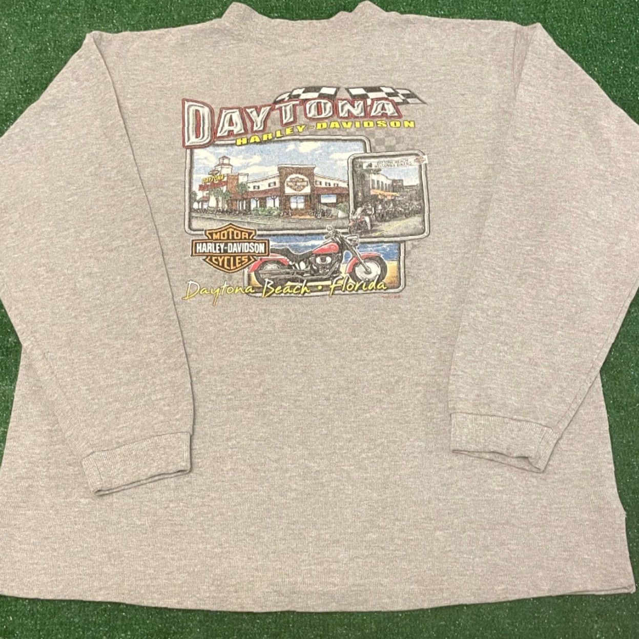 Harley Davidson VINTAGE Harley-Davidson Daytona Florida Main St Biker 2001 Long Sleeve Shirt L Gray Mens 90s Y2K Florida USA Size US L / EU 52-54 / 3 - 4 Thumbnail