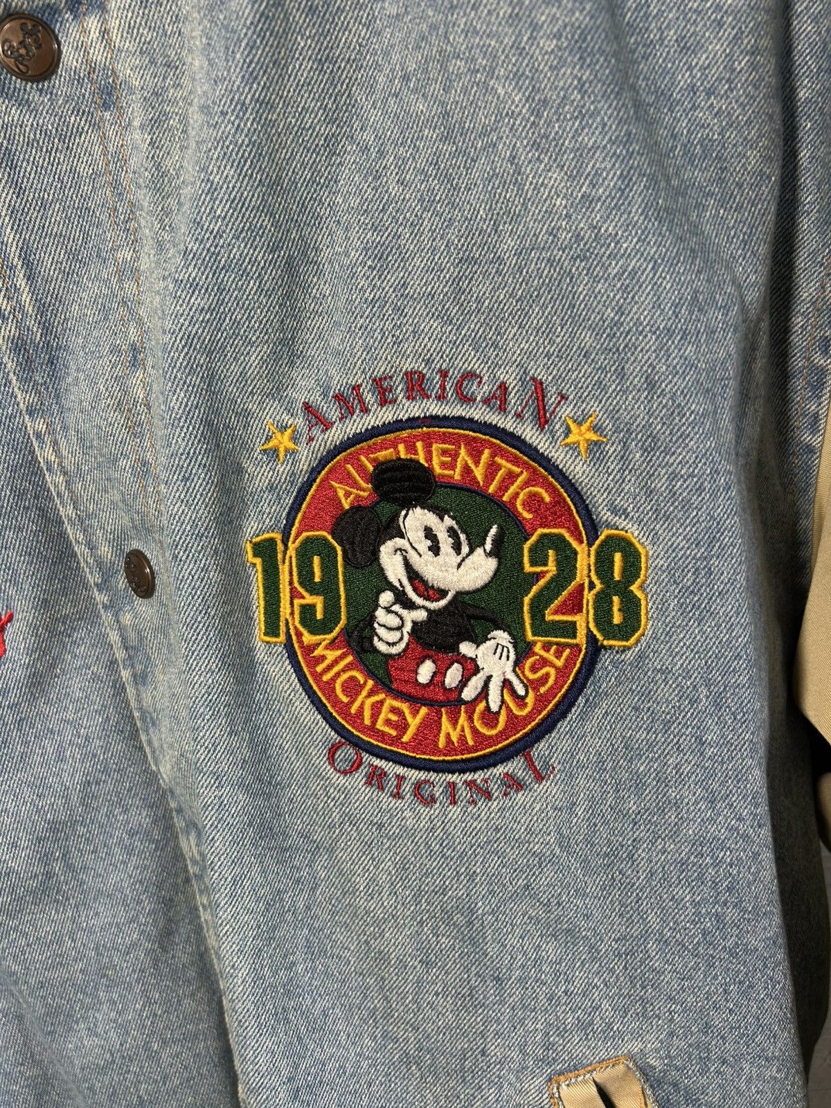 Vintage 90s Disney Mickey Mouse First Class of 1928 Denim Bomber Size US M / EU 48-50 / 2 - 3 Thumbnail