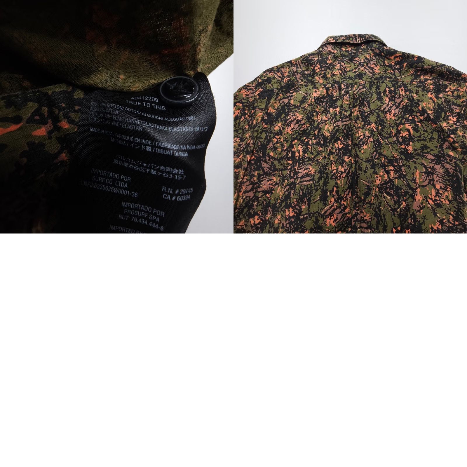 Volcom Volcom Button Shirt Mens Medium Camo Print Coastal Skate Size US M / EU 48-50 / 2 - 8 Thumbnail