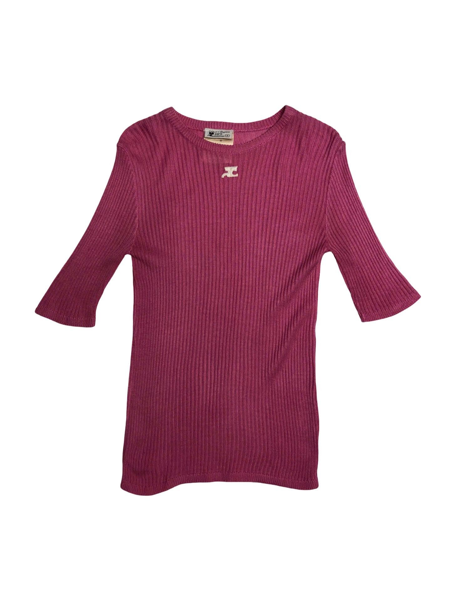 Courreges Courrèges Paris Ribbed Top Size S / US 4 / IT 40 - 1 Thumbnail