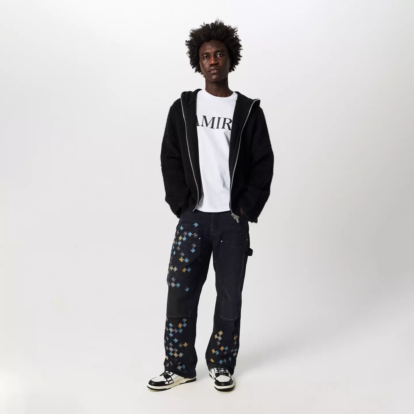 Amiri o1g2r1mq0426 Carpenter Relaxed Fit Wide Leg Jeans in Black Size US 34 / EU 50 - 5 Thumbnail