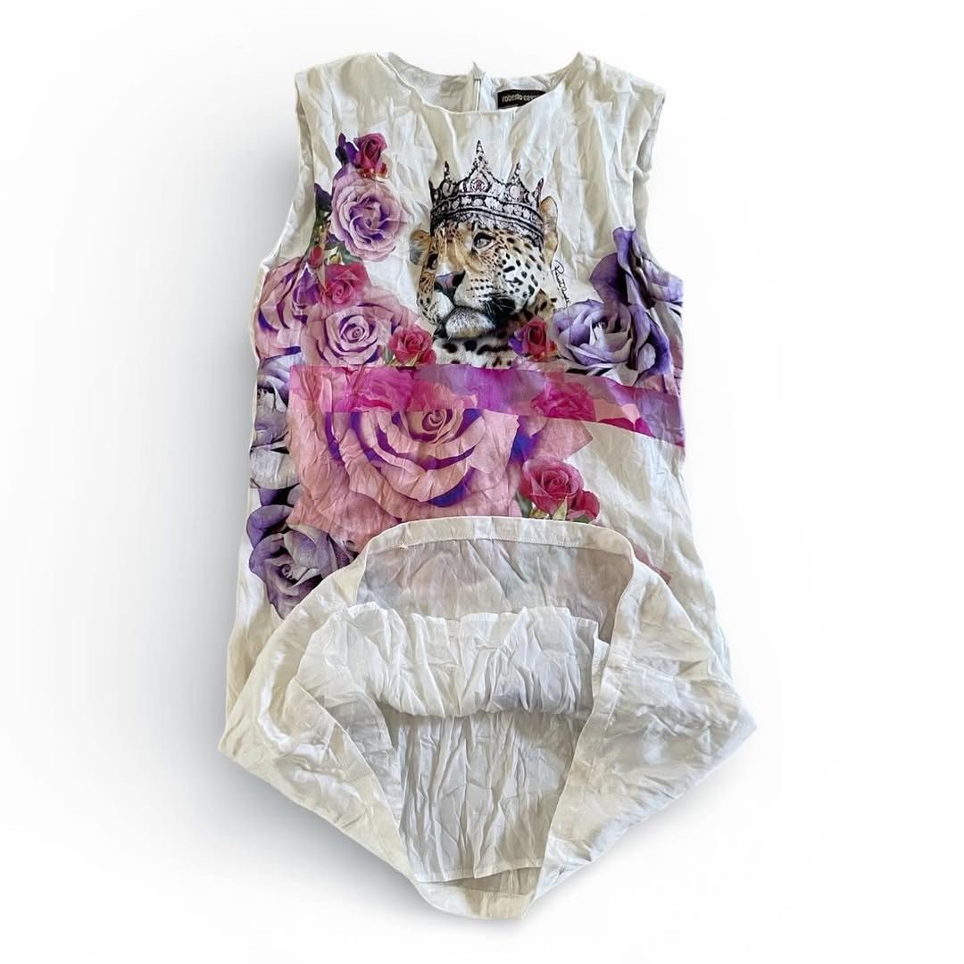 Roberto Cavalli Roberto Cavalli Sleeveless Dress "Leopard Peony" Printed Size S / US 4 / IT 40 - 6 Thumbnail
