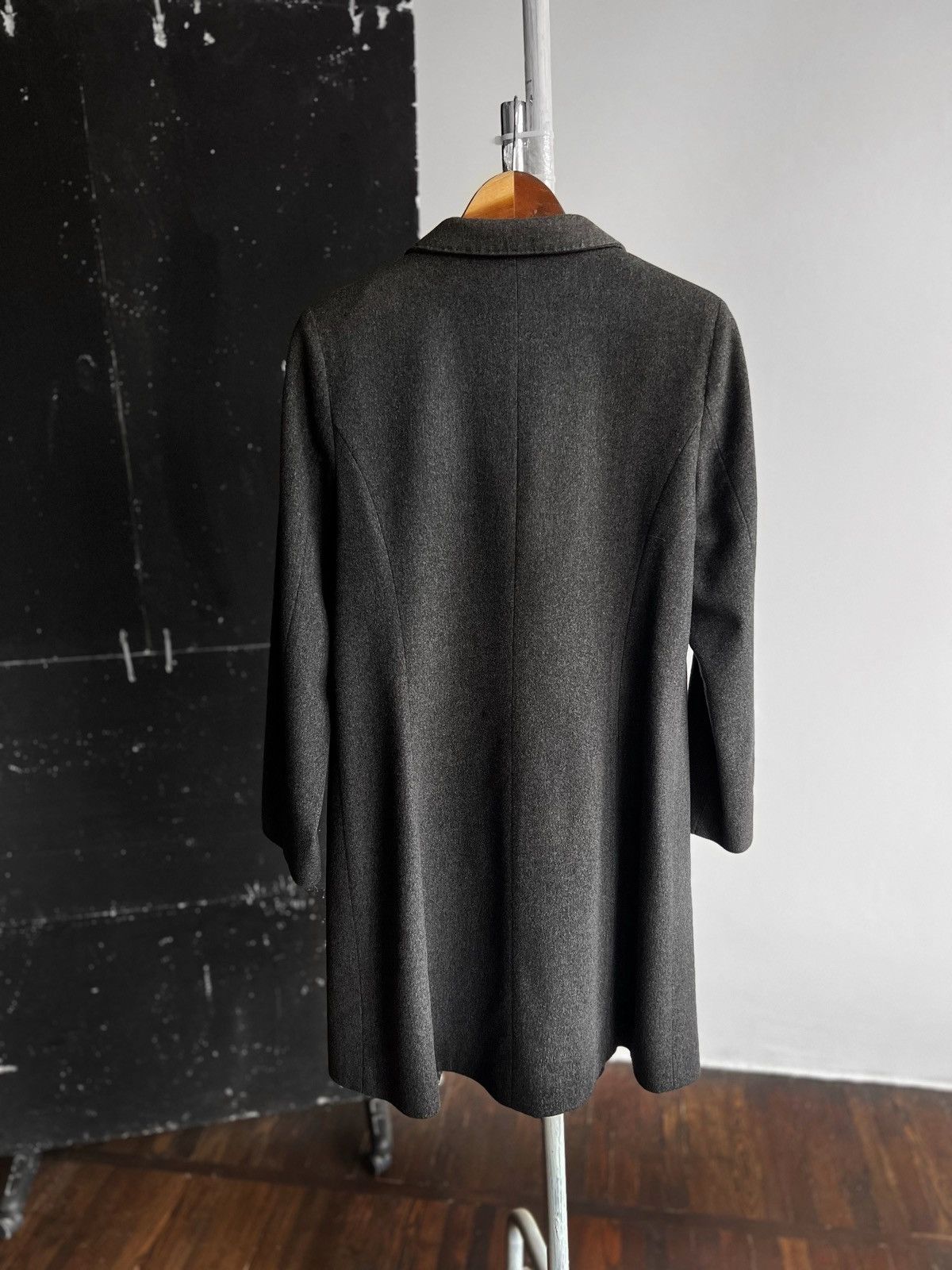 Cinzia Rocca Cinzia Rocca Womens Premium Dark Gray Virgin Wool Pea Coat Size M / US 6-8 / IT 42-44 - 3 Thumbnail