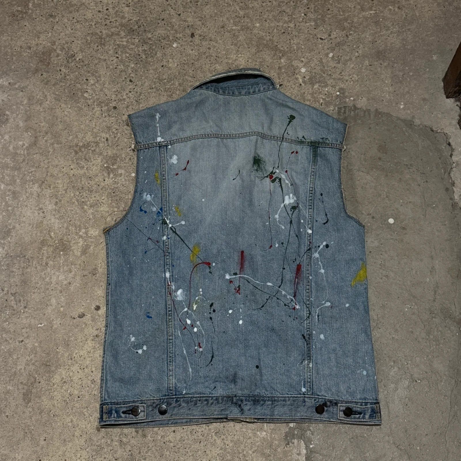 Number (N)ine S/S 2006 Number Nine paint splatter biker denim vest Size US L / EU 52-54 / 3 - 2 Thumbnail
