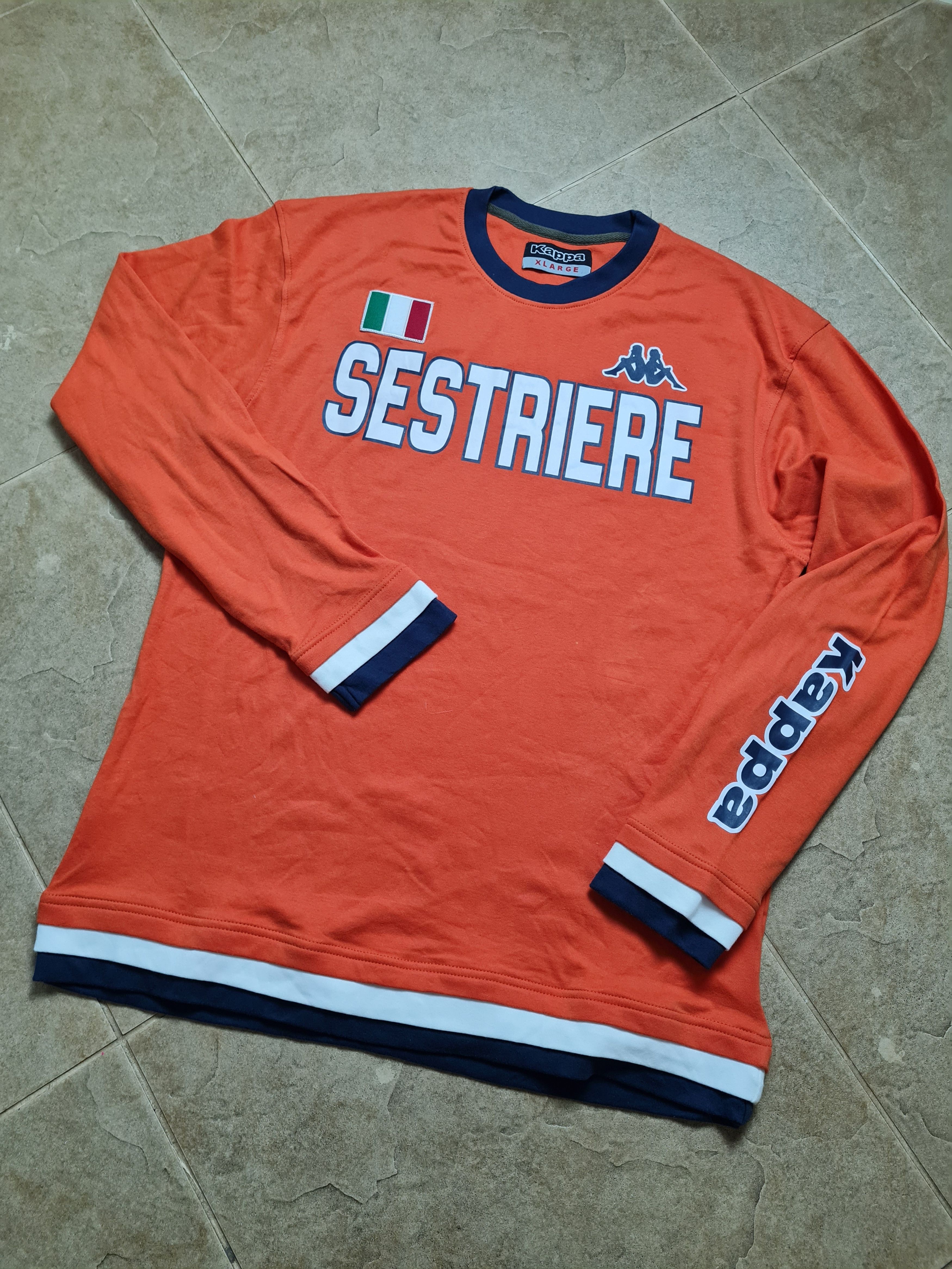 Kappa Vintage Kappa Sestriere Mens Orange Big Logo Long Sleeve Size US XL / EU 56 / 4 - 4 Thumbnail
