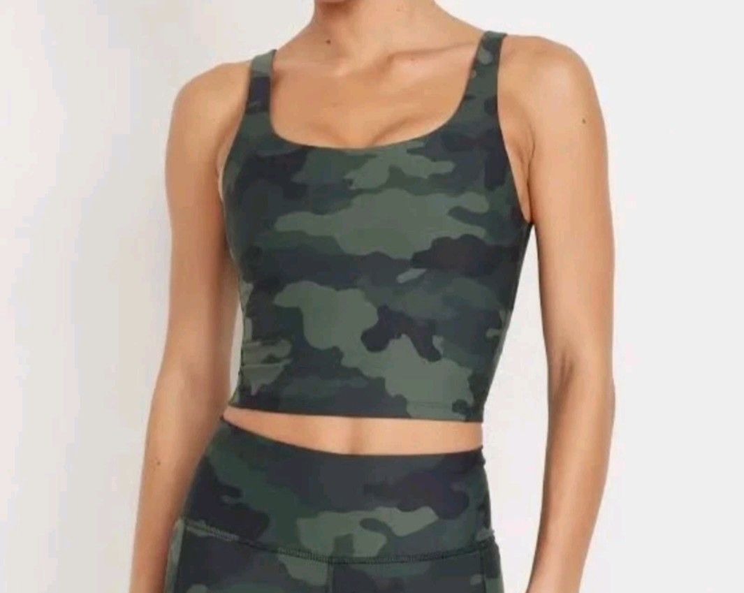 Old Navy Old Navy Sports Bra Light Support PowerSoft Longline Camo Size L / US 10 / IT 46 - 1 Thumbnail