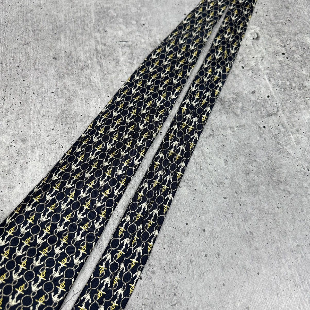 Vintage Vintage Gucci Tie Monogram Sea Anchor Silk Made In Italy Size ONE SIZE - 5 Thumbnail