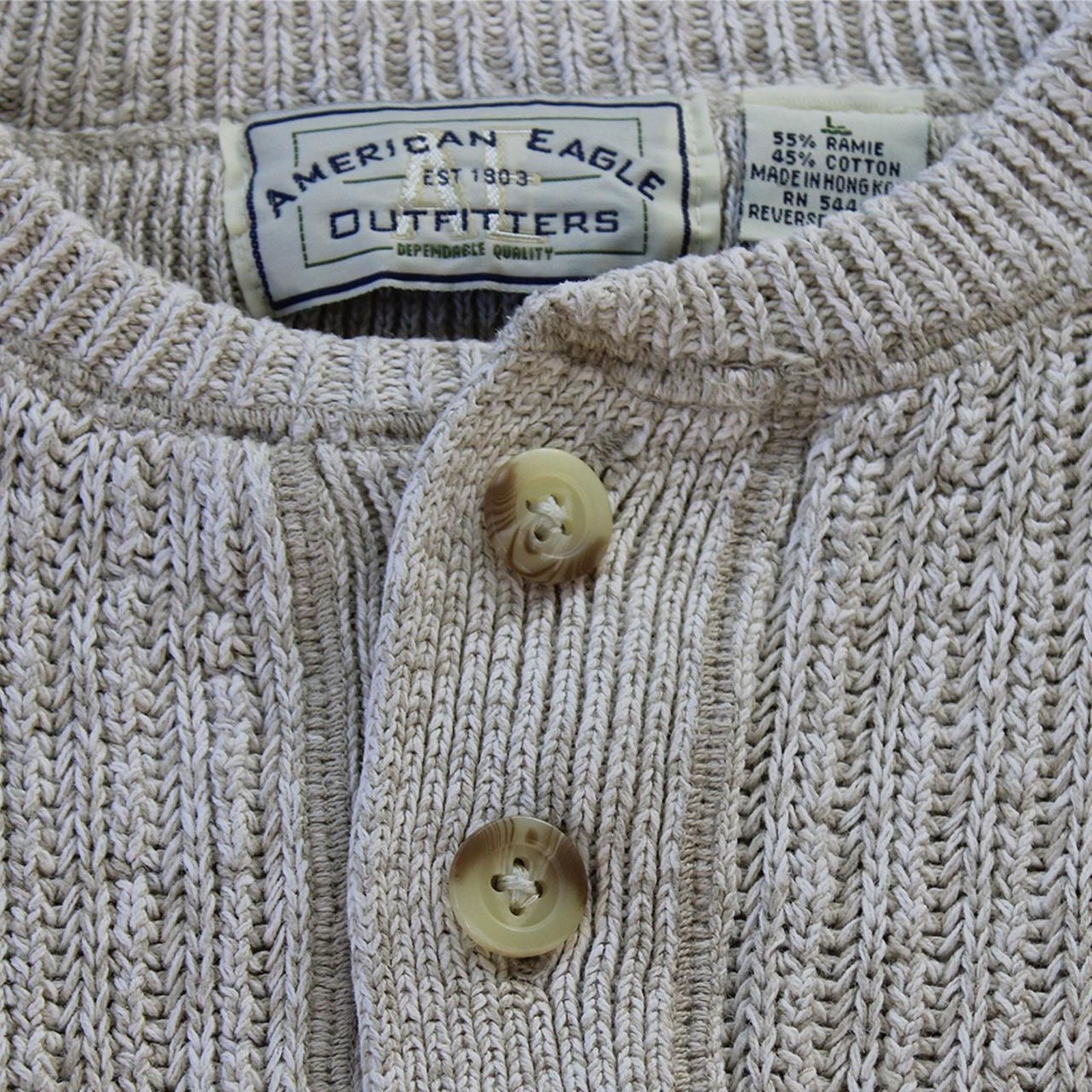American Eagle Outfitters Vintage 90's American Eagle White Knit Sweater Size US L / EU 52-54 / 3 - 5 Thumbnail