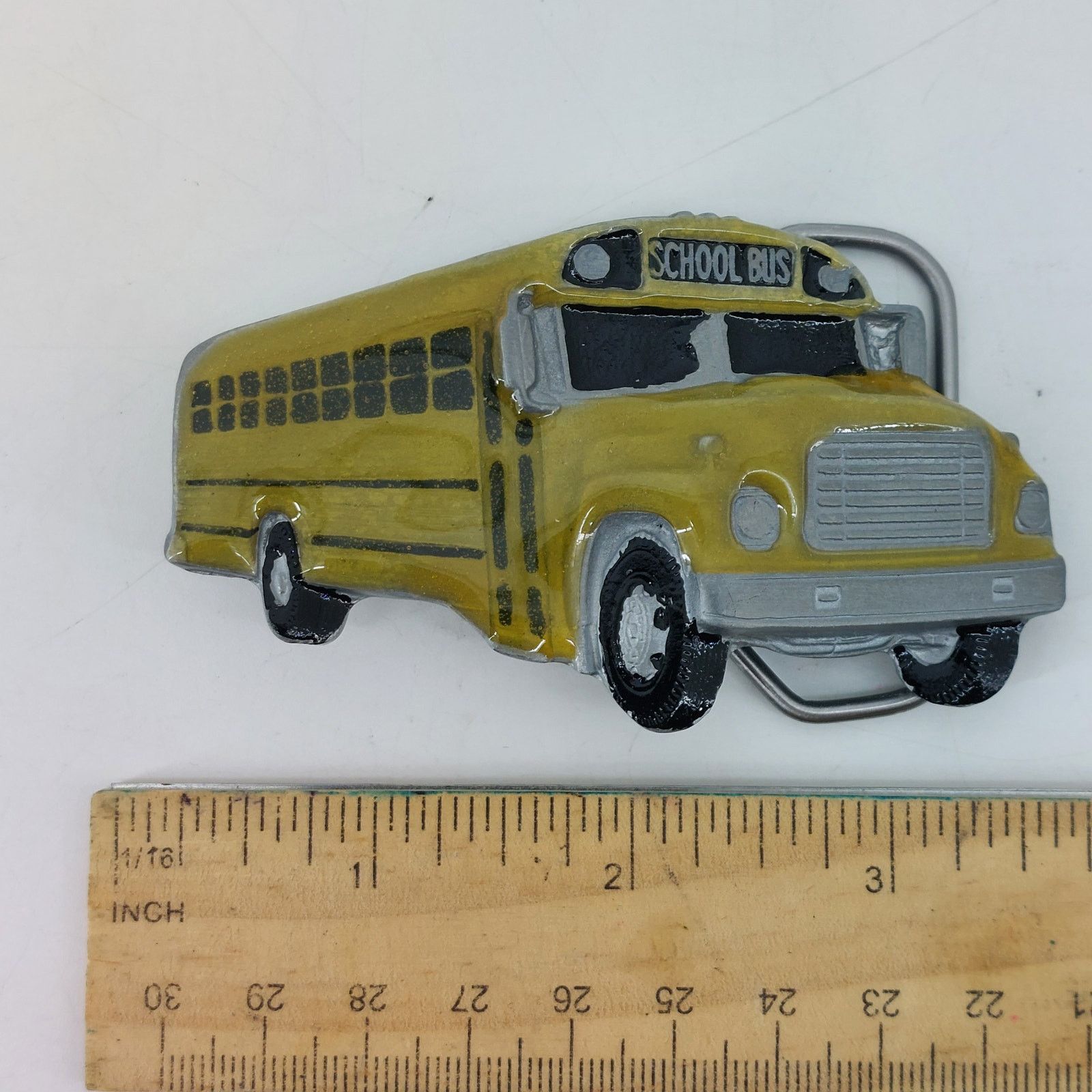 Vintage Great American Buckle Belt Buckle Yellow Enamel School Bus Size ONE SIZE - 12 Thumbnail