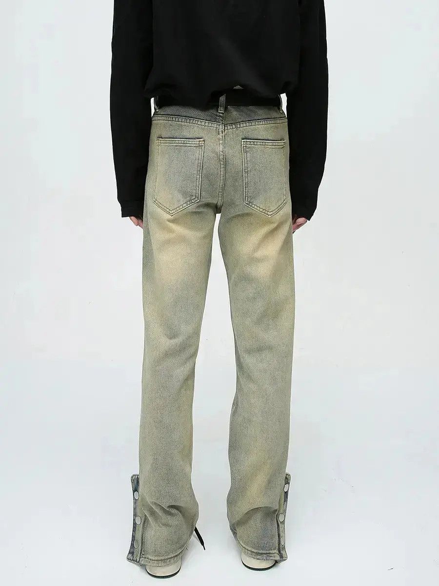 Japanese Brand Retro loose straight zipper jeans Size US 32 / EU 48 - 2 Thumbnail