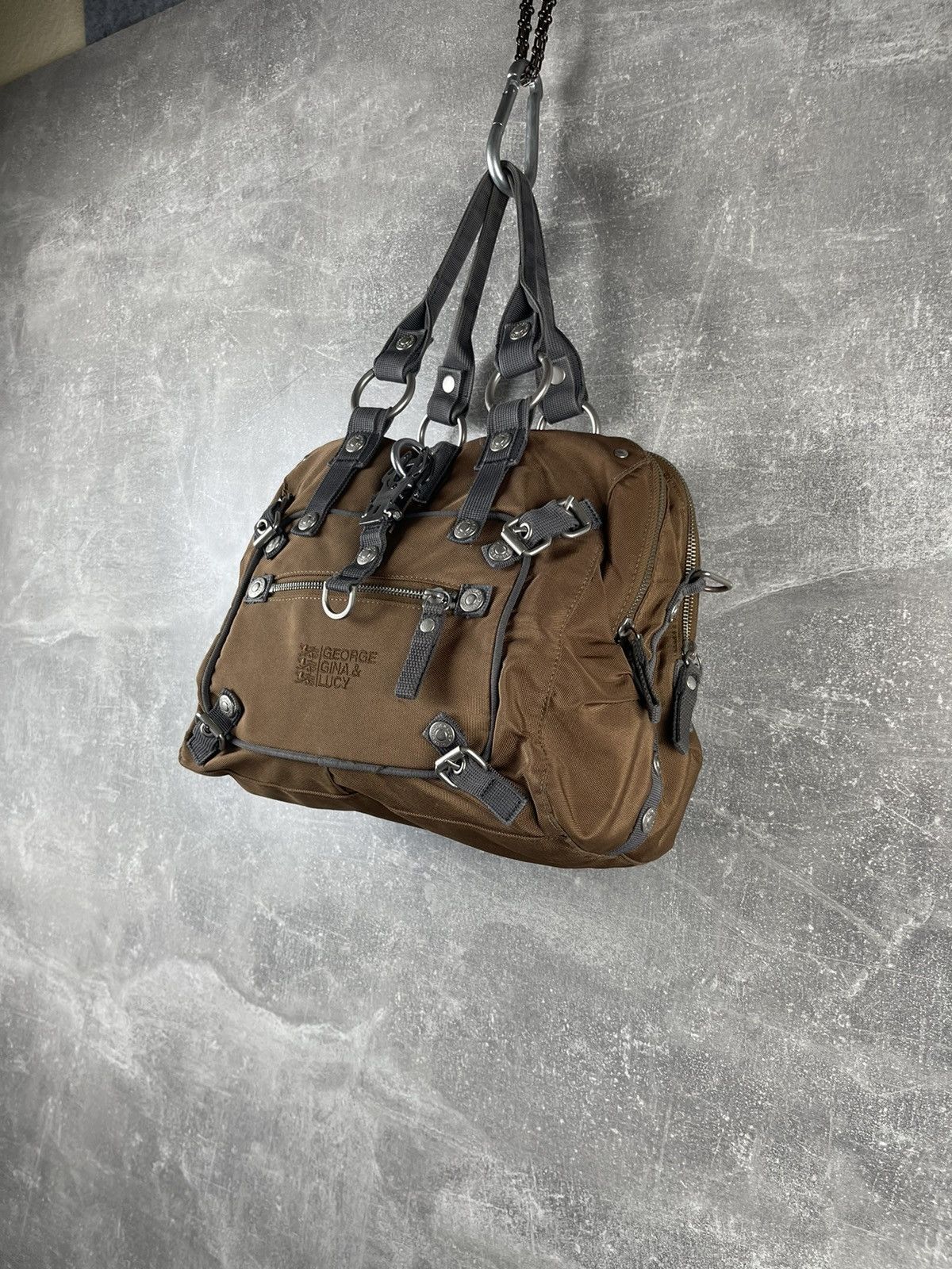 George Gina & Lucy George Gina & Lucy Tactical Nylon Handbag Brown Utility Bag Size ONE SIZE - 2 Thumbnail