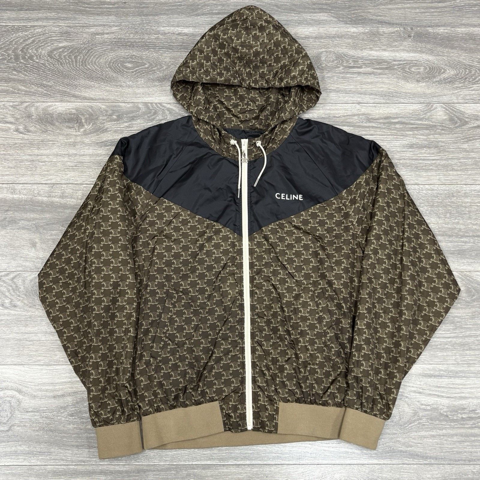 Celine Celine Blouson Monogram Triomphe Windbreaker ' Brown Black ' Size US L / EU 52-54 / 3 - 1 Thumbnail