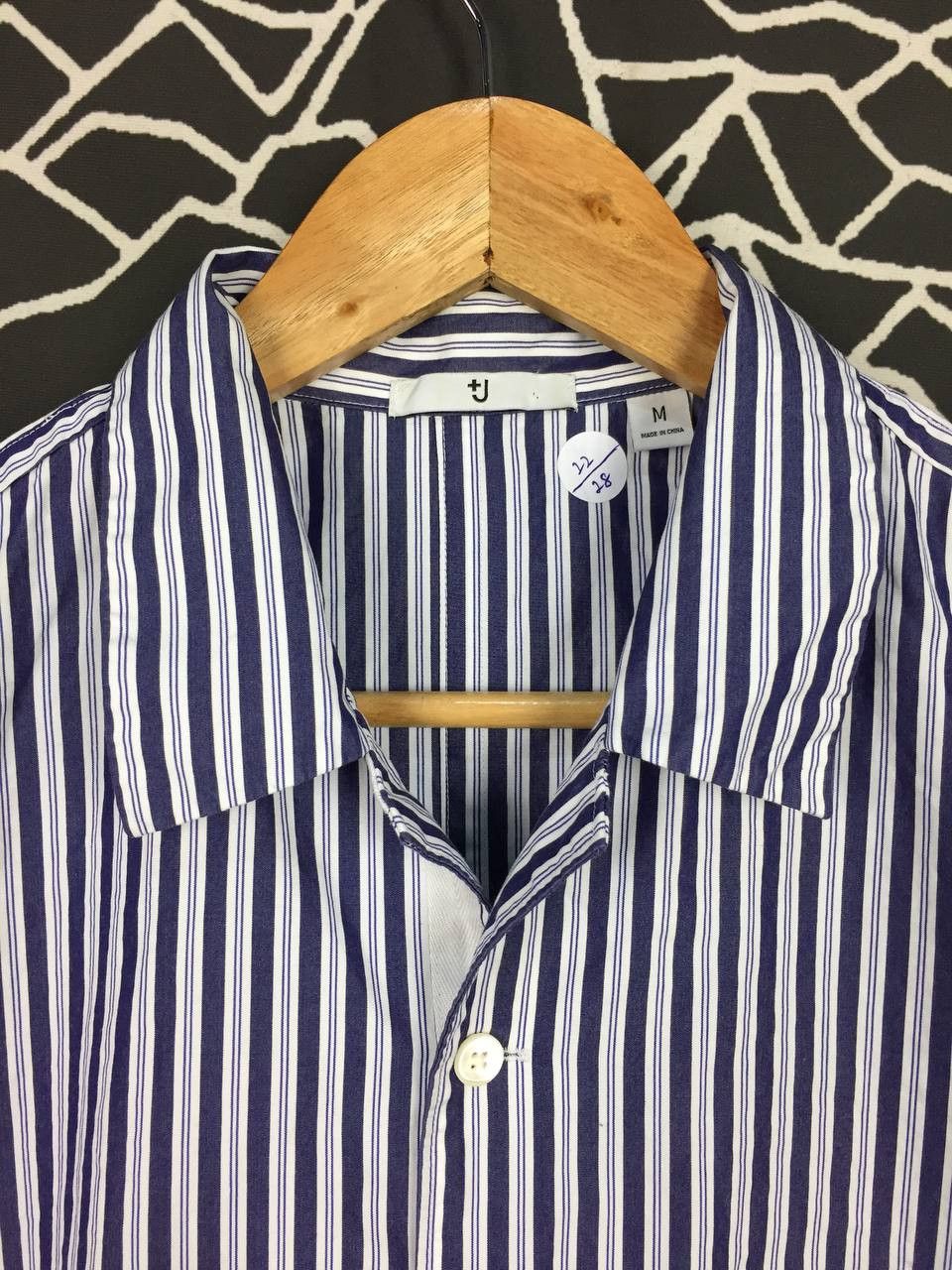 Jil Sander × Uniqlo J+ Jil Sander Uniqlo Striped Oversized Short Sleeve Shirt Size US M / EU 48-50 / 2 - 4 Thumbnail