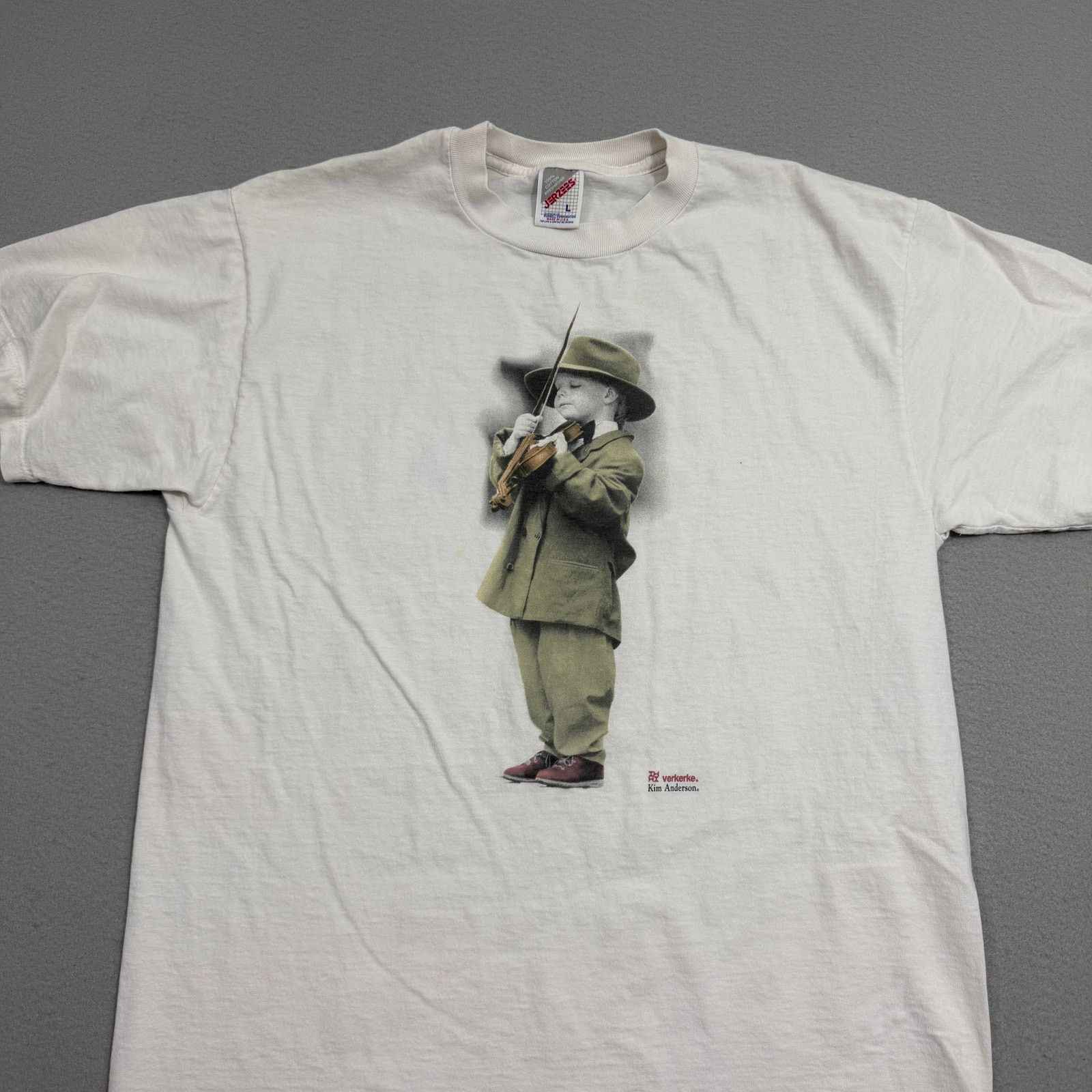 Vintage Vintage Kim Anderson Violin Boy Art Photo Shirt Men's Large Size US L / EU 52-54 / 3 - 2 Thumbnail