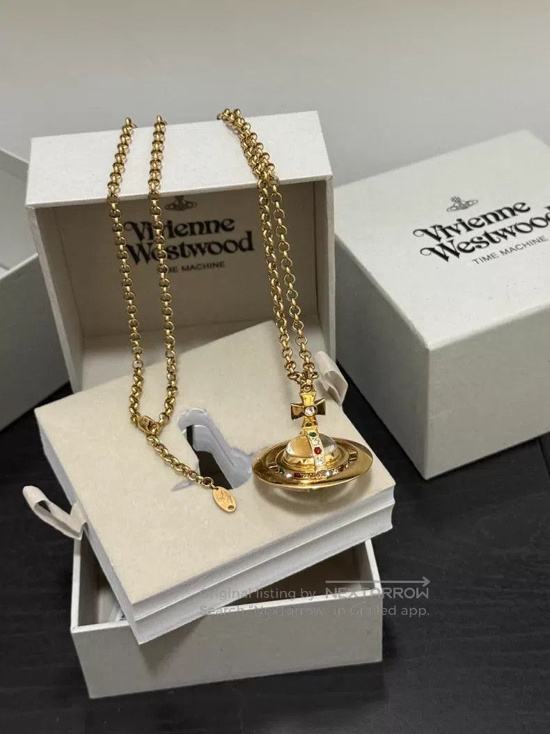 Vivienne Westwood Vivienne Westwood Replica Golden Saturn Orb Pocket Watch N Size ONE SIZE - 1 Thumbnail