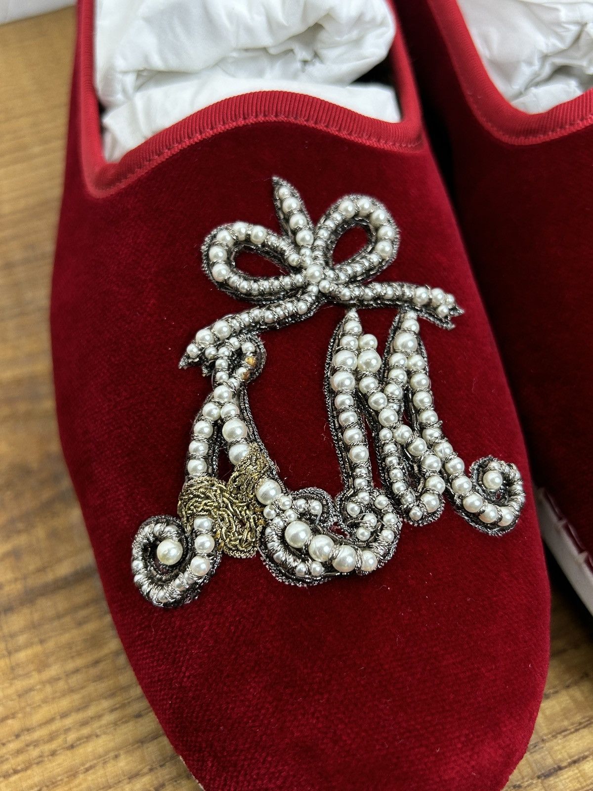 Gucci Gucci Velvet Loafers Low Top Shoes Sneakers Red 8.5 US Size US 8.5 / EU 41-42 - 8 Thumbnail