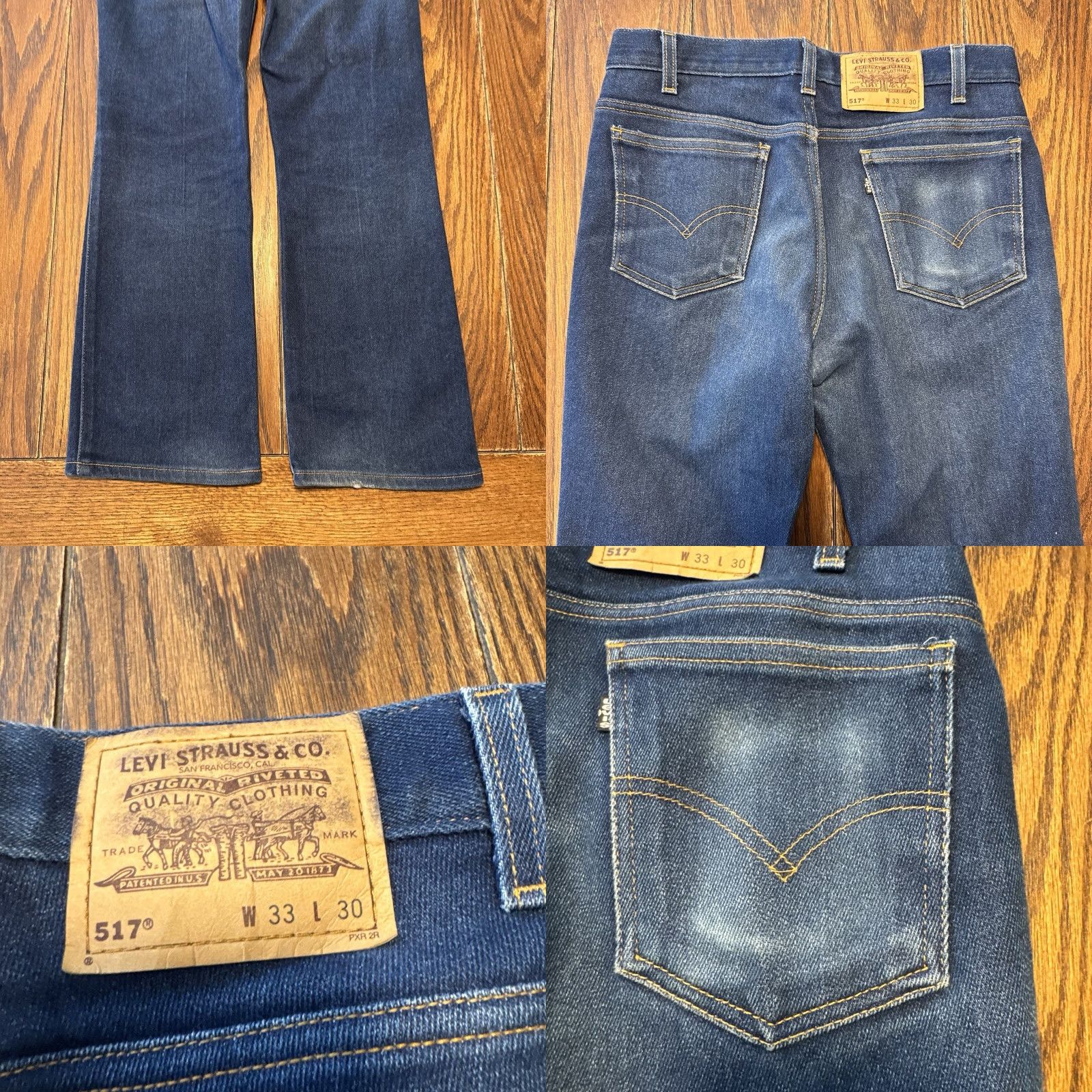 Levi's VINTAGE Levi’s 517 Bootcut Jeans 33x30 Mens Blue Denim Cowboy Cut Cowboy 517 90s? Size US 33 - 8 Thumbnail