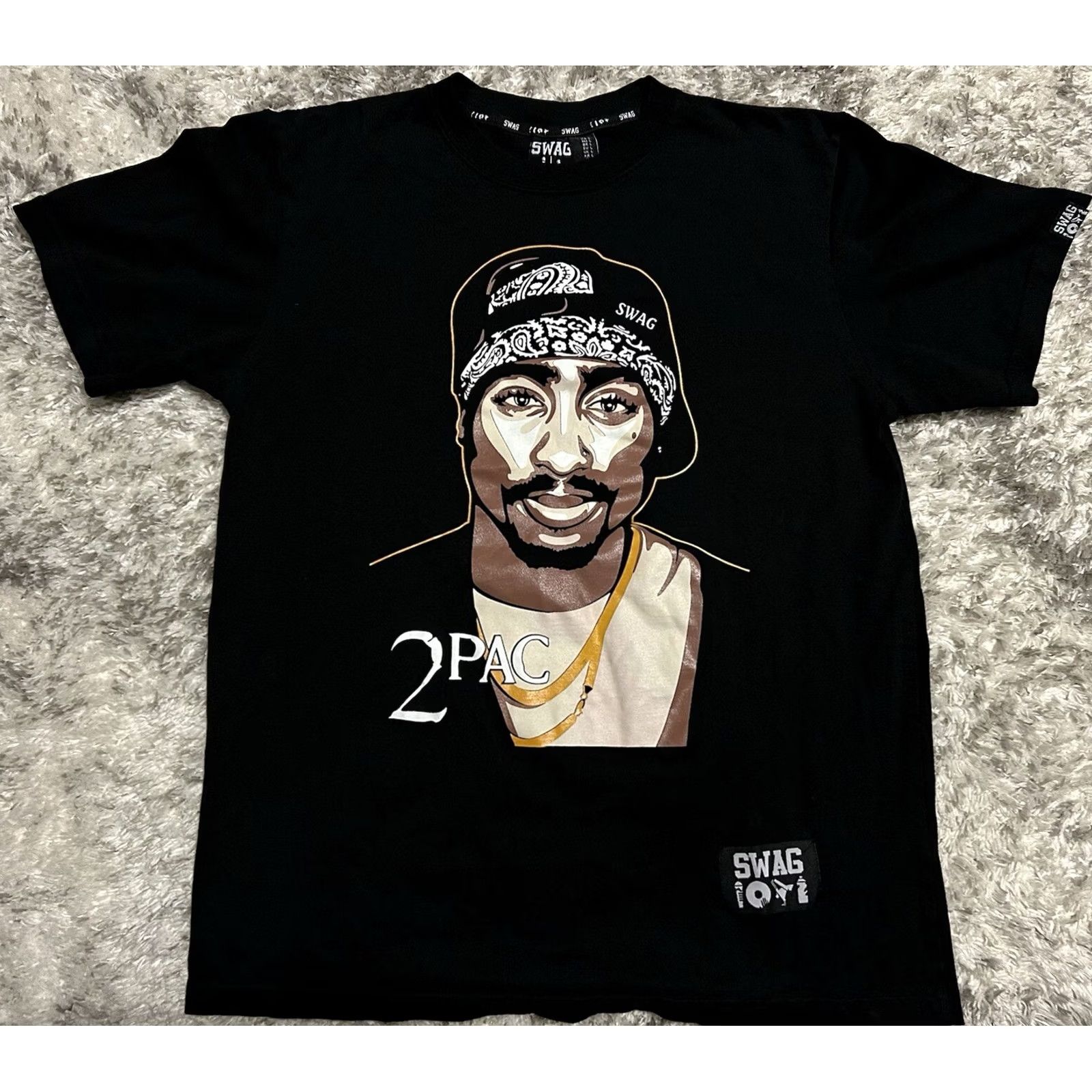 Vintage VINTAGE Tupac Shakur (2 PAC) Men’s T-Shirt Size L Black Swag 69 Rare Shirt Mens L Black Swag 69 Size US L / EU 52-54 / 3 - 2 Thumbnail