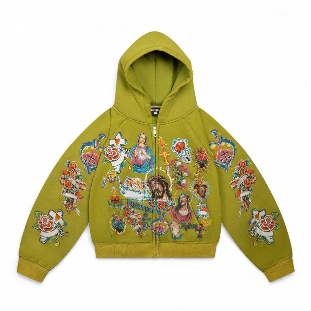 Other Righteous Risen King Zip Up Hoodie Green Size US XXL / EU 58 / 5 - 1 Preview