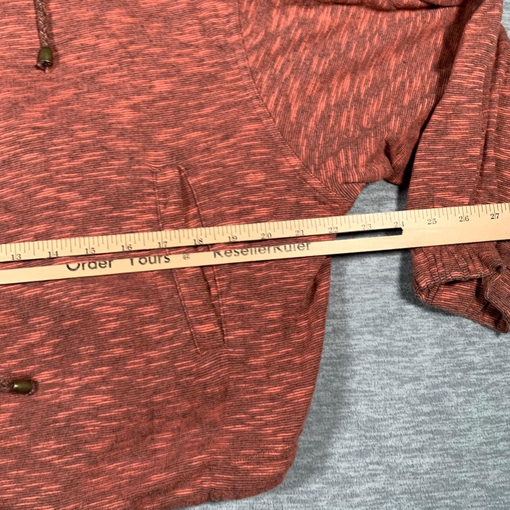 Free People Free People Hoodie Womens XS Rust Red Heathered Zip Up Drawstring Hem Pockets Size XS / US 0-2 / IT 36-38 - 6 Thumbnail