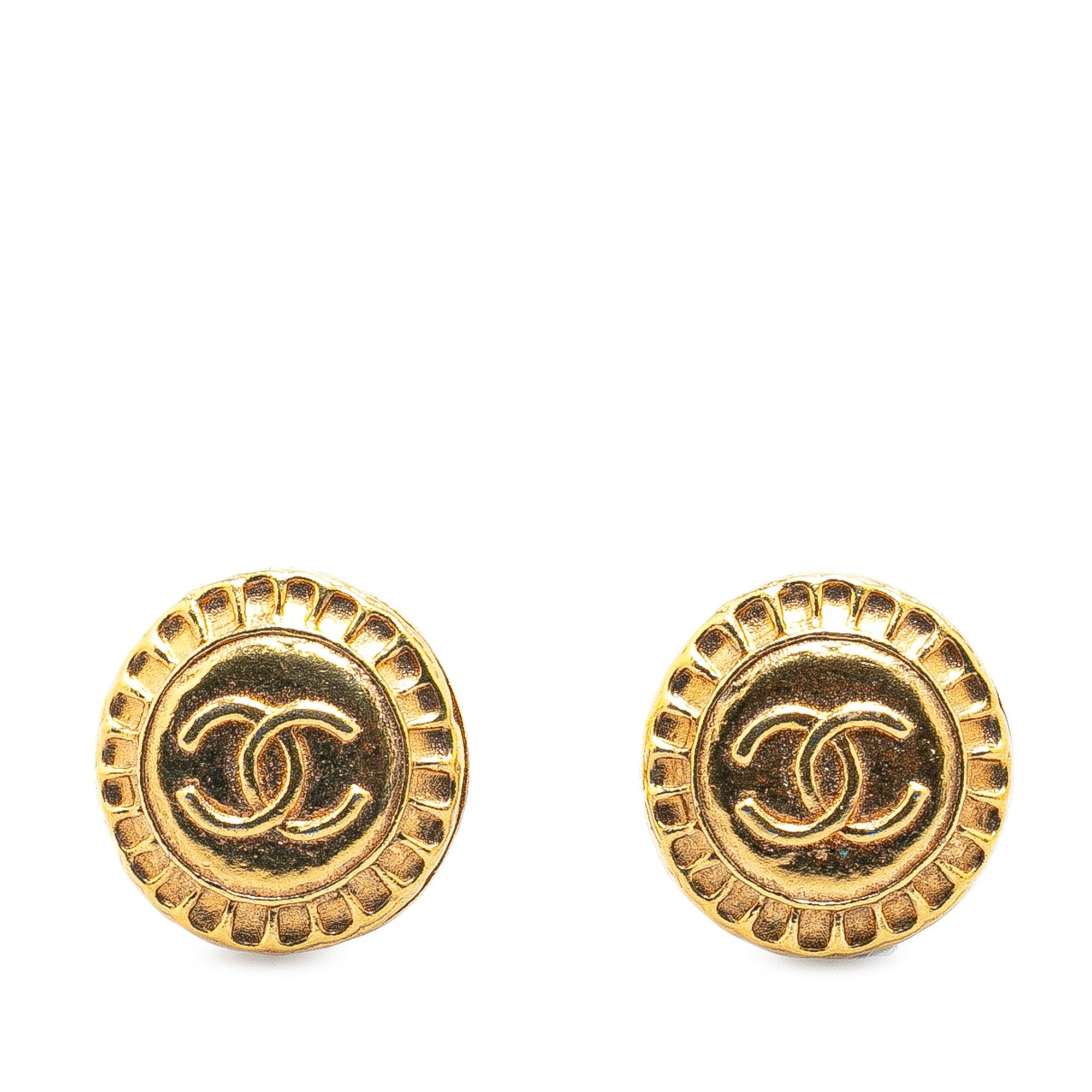 Chanel Chanel Gold Plated CC Clip On Earrings Gold Size ONE SIZE - 1 Thumbnail