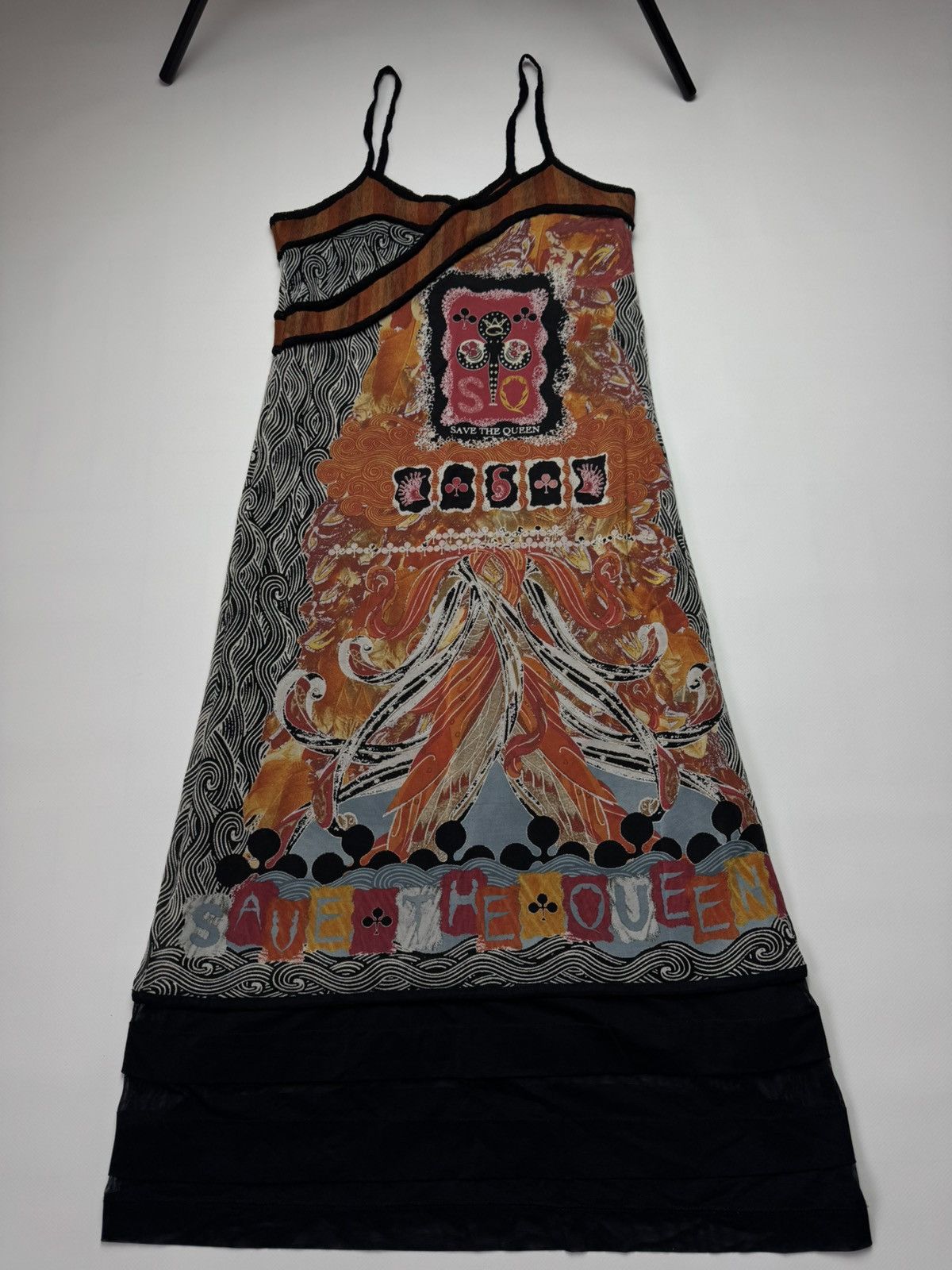 Japanese Brand Save The Queen! Graphic Mesh Layered Maxi Dress - Size L Size L / US 10 / IT 46 - 1 Thumbnail