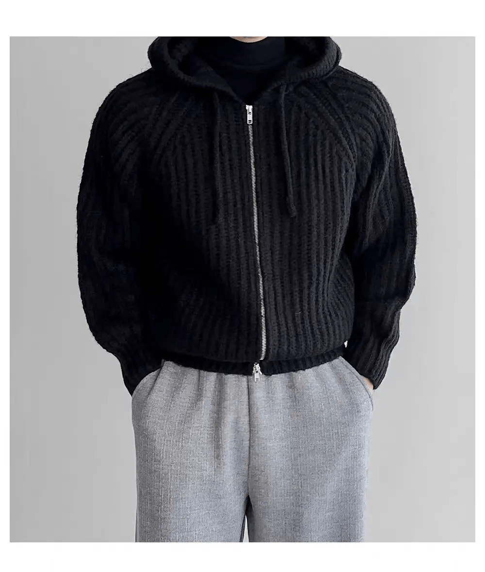 Japanese Brand Knit Thick Sweater Vintage Hooded Jacket Coat Size US L / EU 52-54 / 3 - 1 Thumbnail