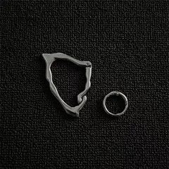 Jewelry Silver Geometric Hoop Earrings, Modern Minimalist Jewelry Size ONE SIZE - 7 Thumbnail