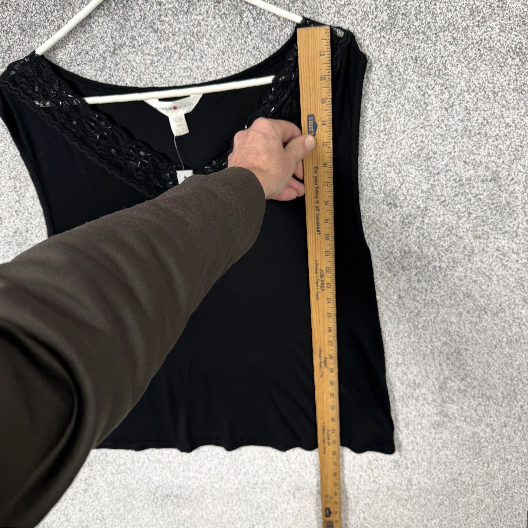 Avenue VINTAGE Avenue Body Cami Plus 4X Lace Sequin Layering Black Tank Women 26/28 4X Size ONE SIZE - 2 Thumbnail