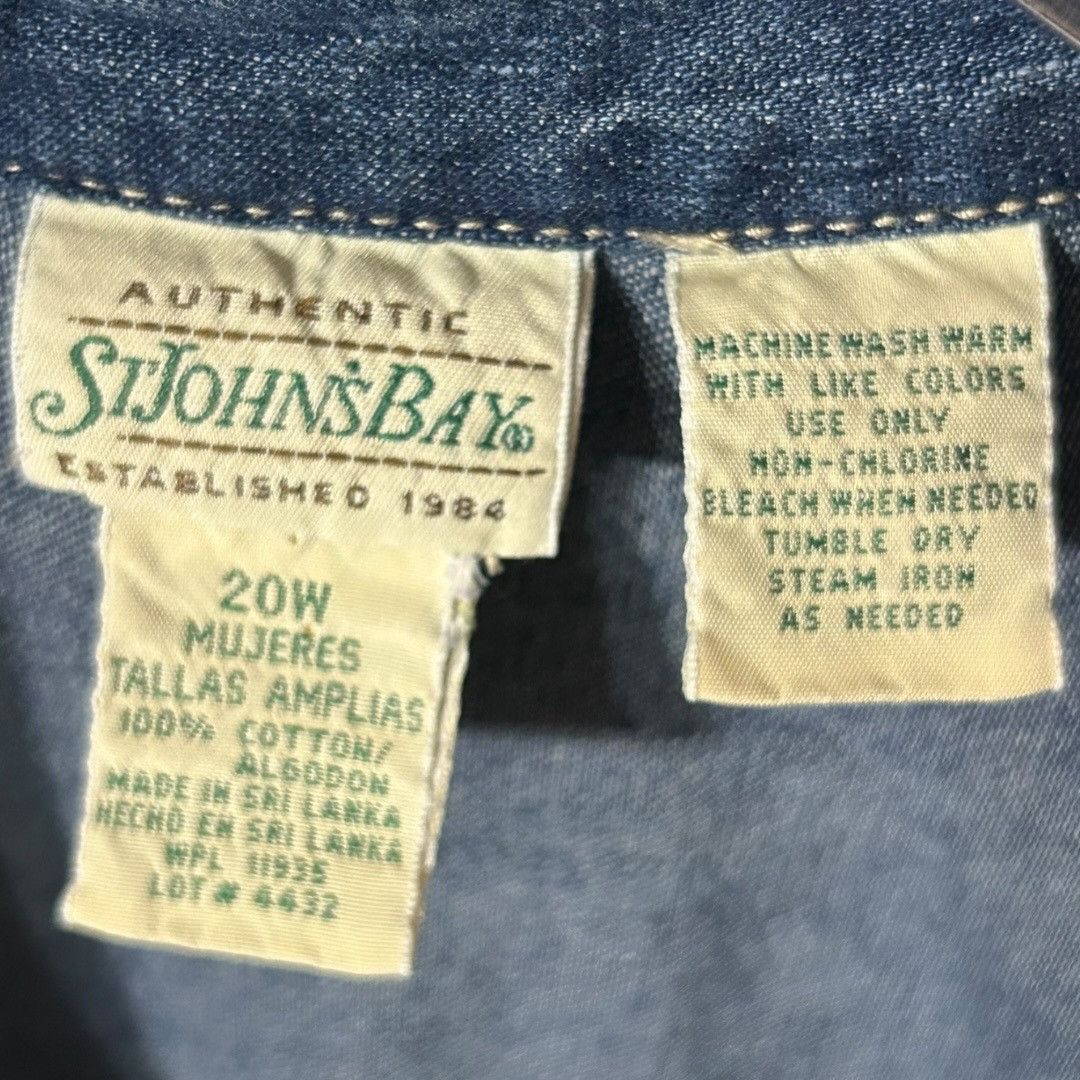 St. Johns Bay St. Johns Bay Denim Button-Down Long-Sleeve Blue Jean Dress Size 3XL / US 20-22 - 3 Thumbnail