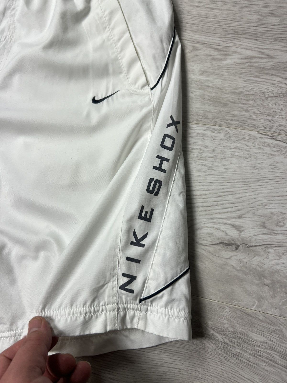 Nike × Vintage Vintage Nike Shox Big Logo White Nylon Shorts Size US 32 / EU 48 - 8 Thumbnail