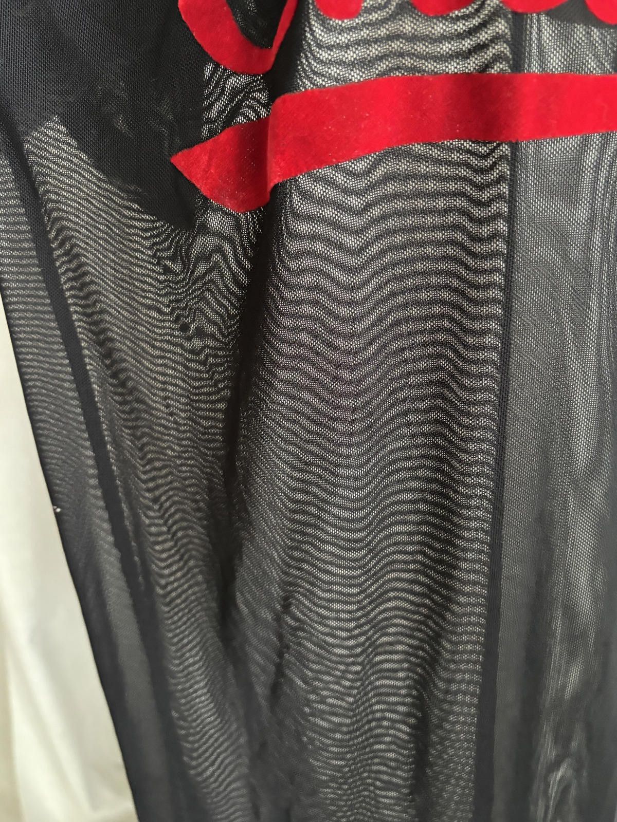 The Unbranded Brand Grunge 90s Black Sheer Mesh Tunic Dress Red Chill print Size ONE SIZE - 3 Thumbnail