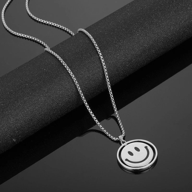 Jewelry Two Side Smile Sad Face Necklace Size ONE SIZE - 3 Thumbnail