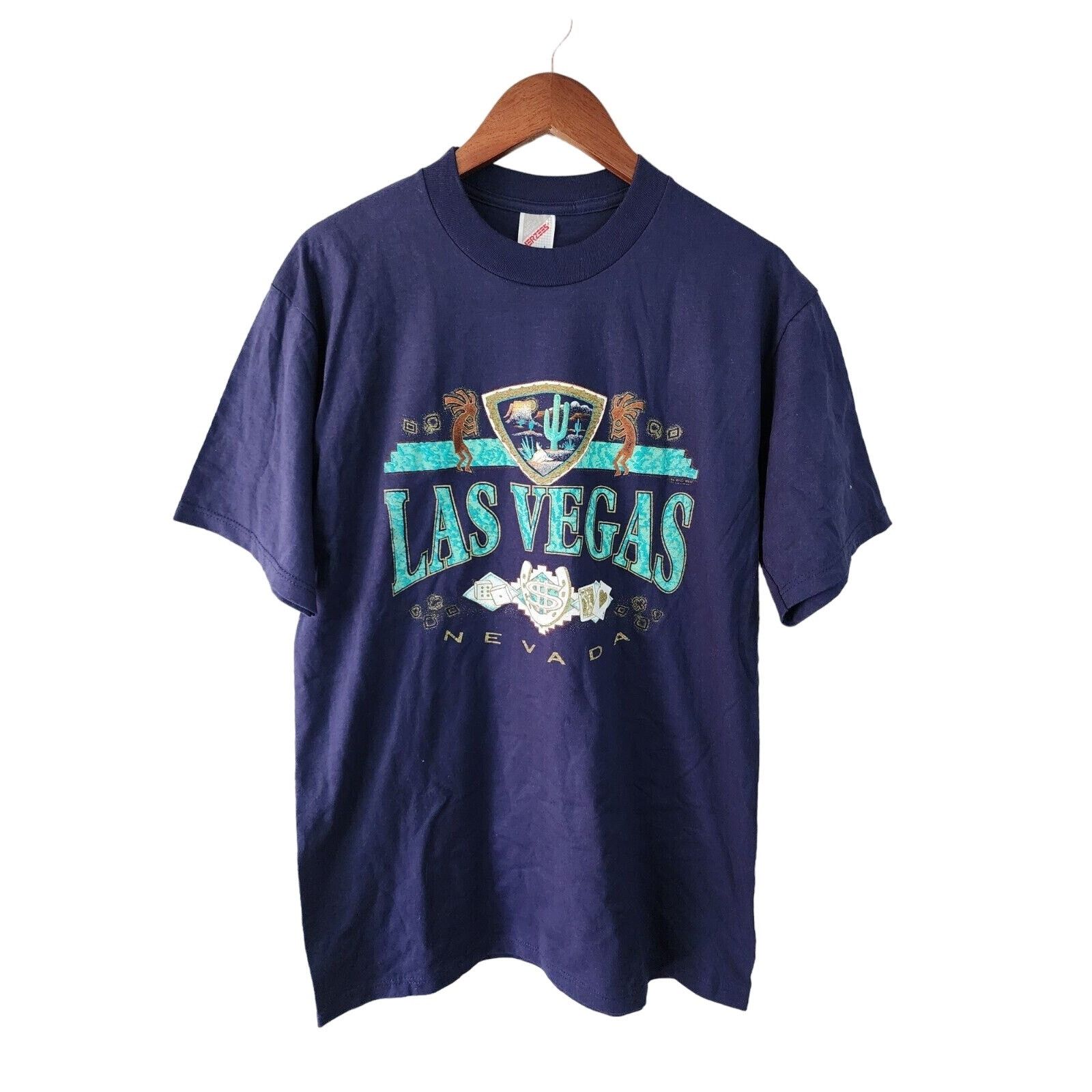 Jerzees Vintage Las Vegas Shirt Nevada Desert Graphic Tee Blue Large Size US L / EU 52-54 / 3 - 1 Thumbnail