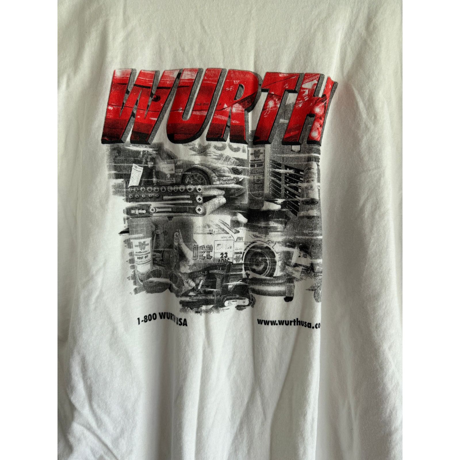 Gildan Vintage Wurth Racing Graphic Tee XL White Promo Shirt Size US XL / EU 56 / 4 - 3 Thumbnail
