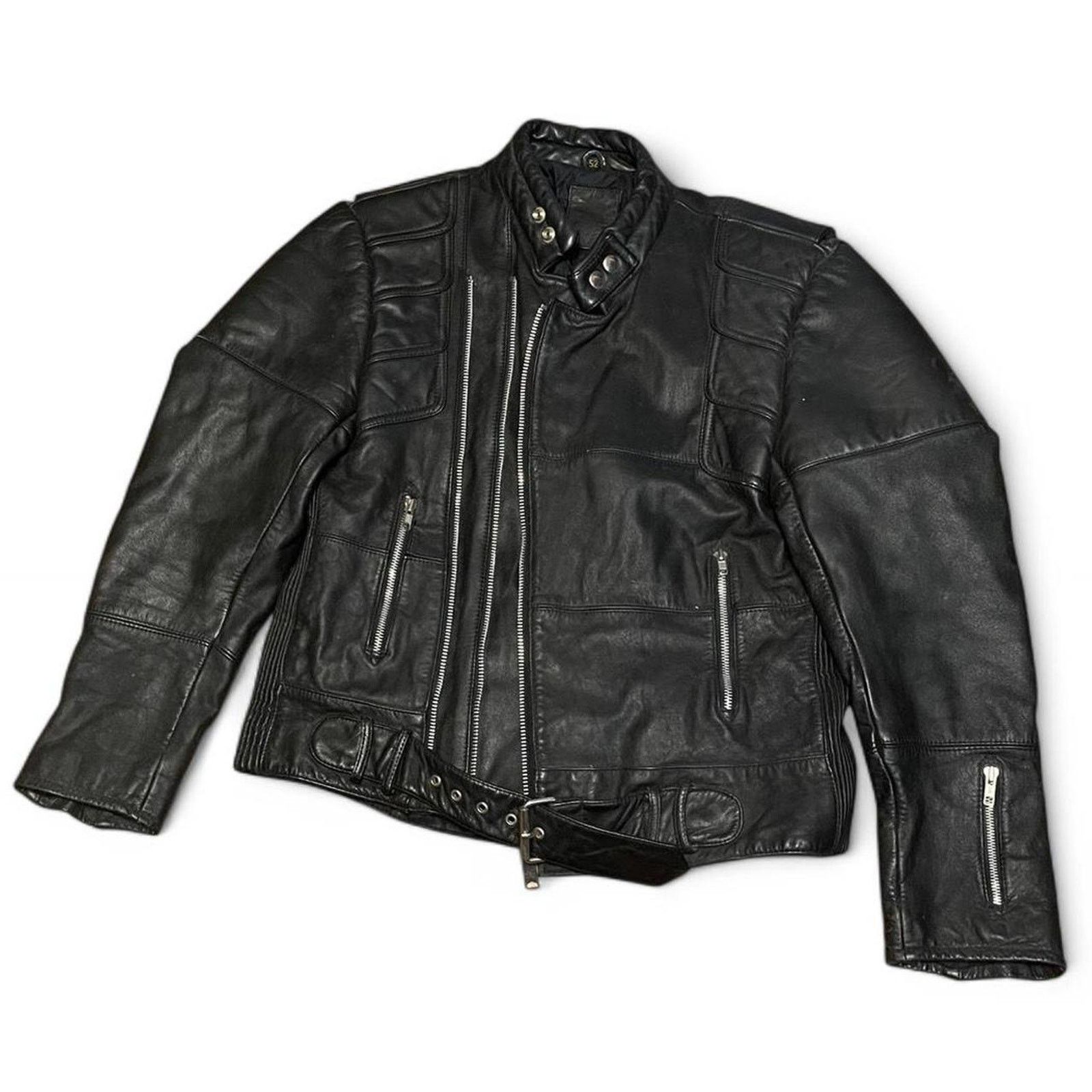 Vintage Vintage Echtes Leder Biker Leather Jacket Size US M / EU 48-50 / 2 - 1 Thumbnail