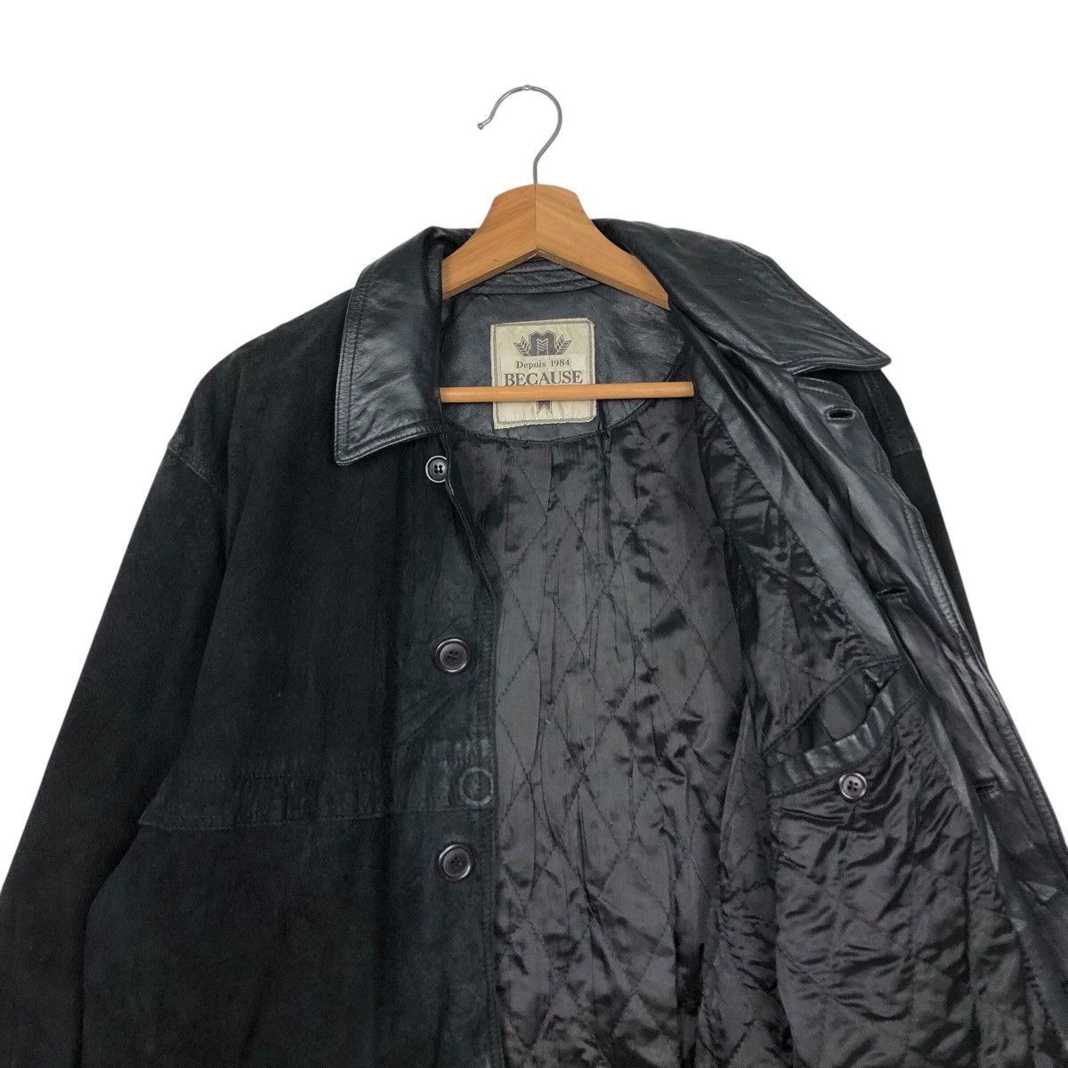 Japanese Brand 📌Vintage Leather Jacket Depuis 1984 Because Issey Miyake Size US M / EU 48-50 / 2 - 13 Thumbnail