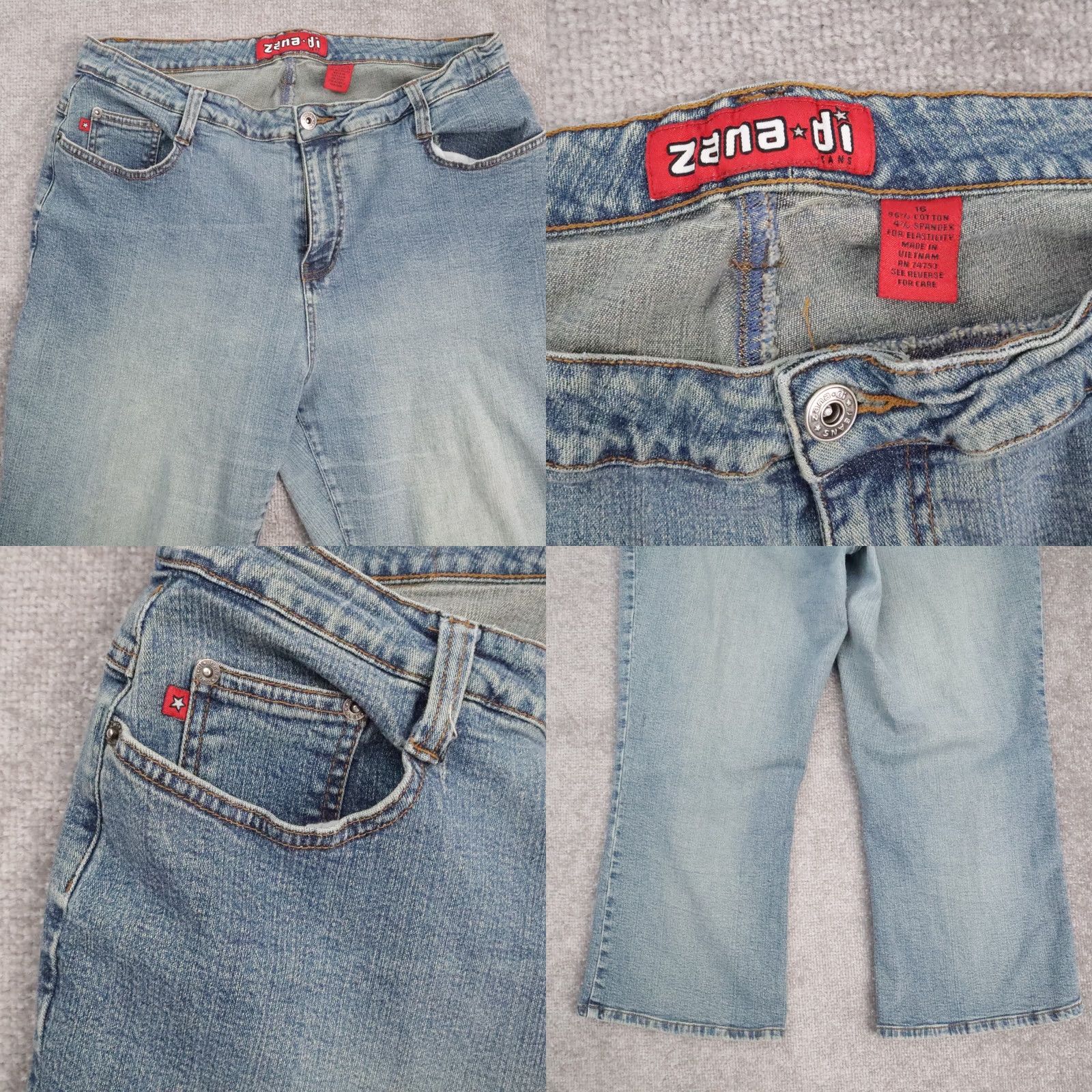 Denime VTG Y2K Zana-Di Capri Denim Jeans Light Wash Size 16 32x22 Women's Size 38" / US 16 / IT 52 - 8 Thumbnail