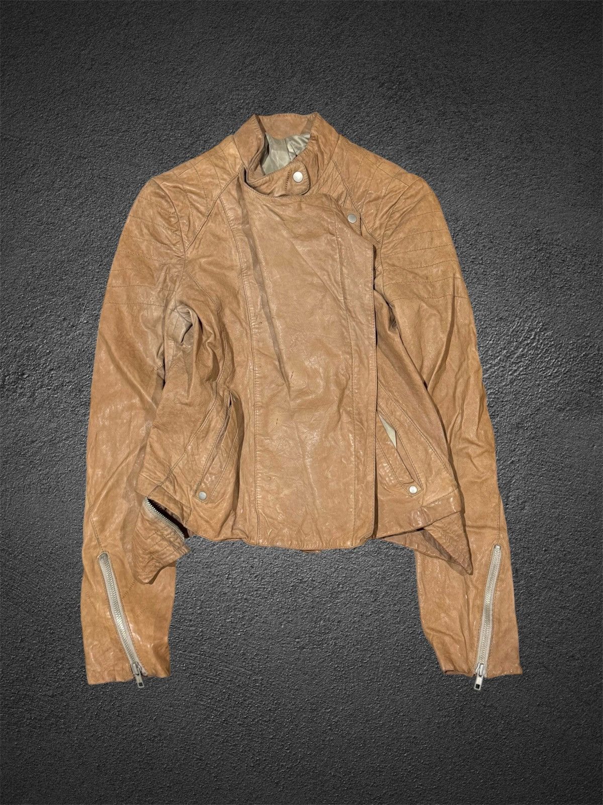 Leather Jacket Asymmetrical Multi Zipper Japanese Goa Styled