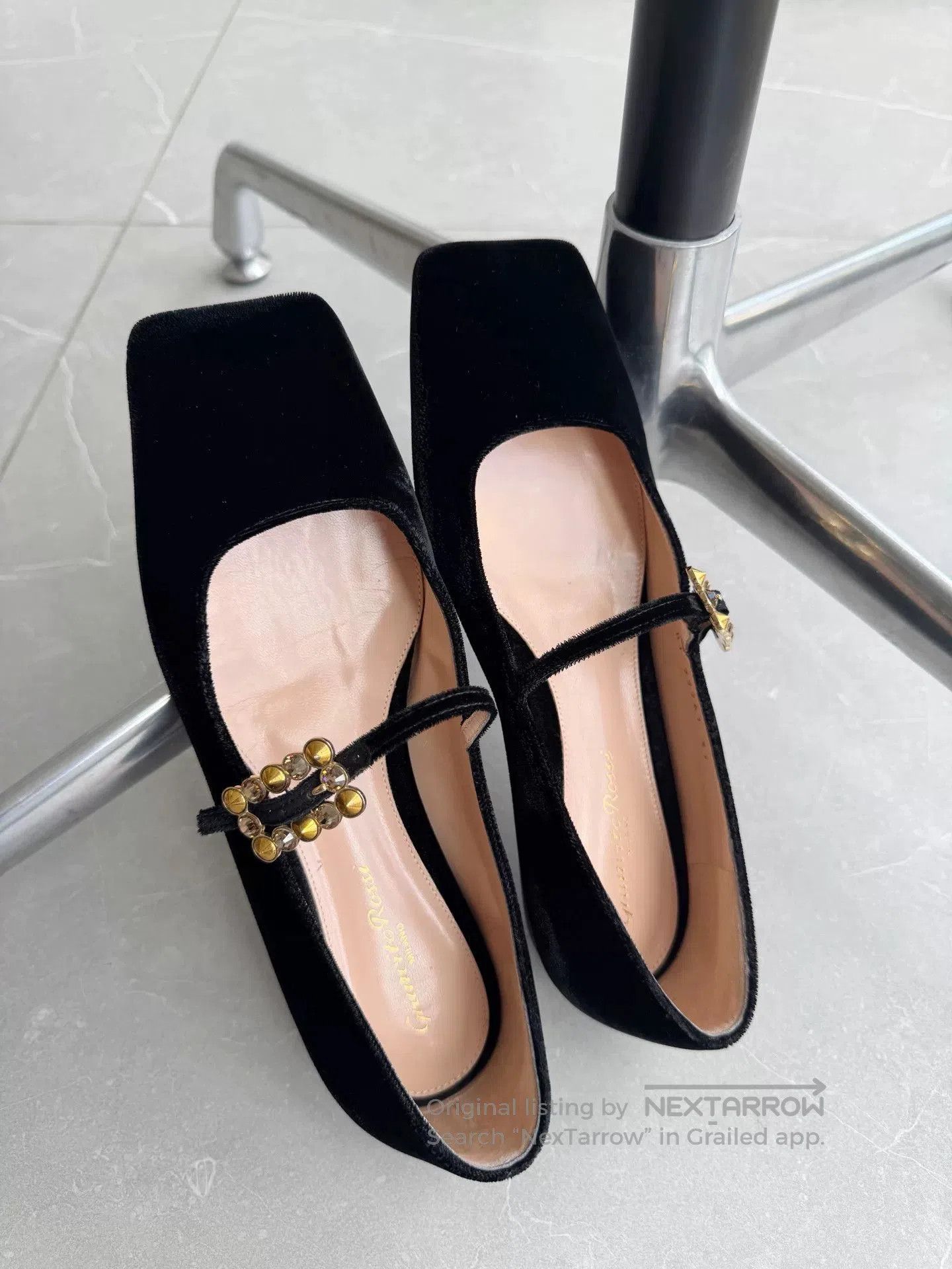 Sergio Rossi Gianvito Rossi Black Velvet Mary Janes. Size US 6 / IT 36 - 3 Thumbnail