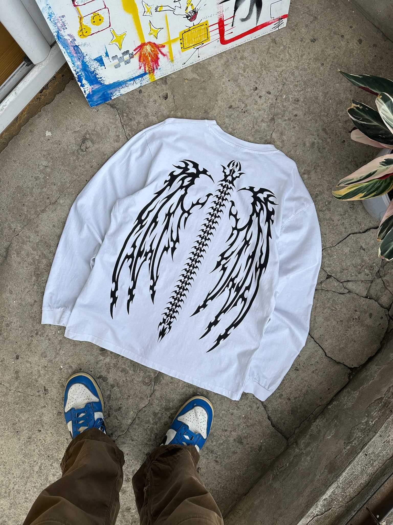 Tribal Streetwear Rare Vintage 00s Tribal Long Sleeve Tatoo Rave Rock Metal Size US L / EU 52-54 / 3 - 12 Thumbnail