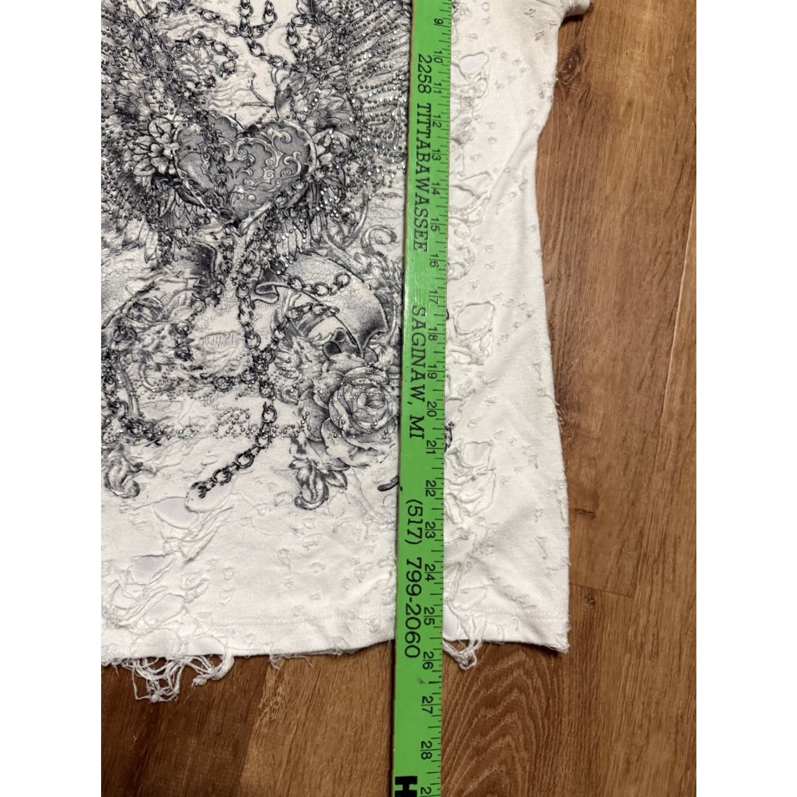 Vintage VINTAGE Bikers Club Womens T-Shirt Distressed Embellished Size XL White Size XL / US 12-14 / IT 48-50 - 8 Thumbnail