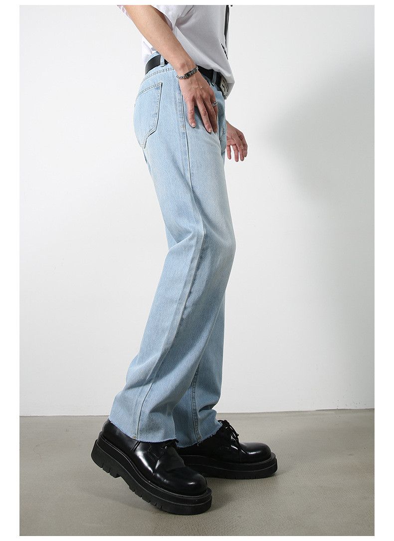 Japanese Brand Light blue Japanese loose casual ripped straight jeans Size US 32 / EU 48 - 5 Thumbnail