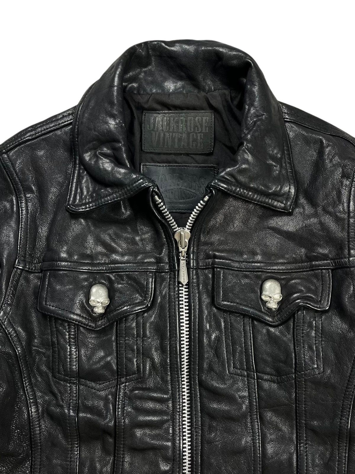JACKROSE 2000s Jackrose x Collars - Skull Button Leather Jacket - Size US M / EU 48-50 / 2 - 6 Thumbnail
