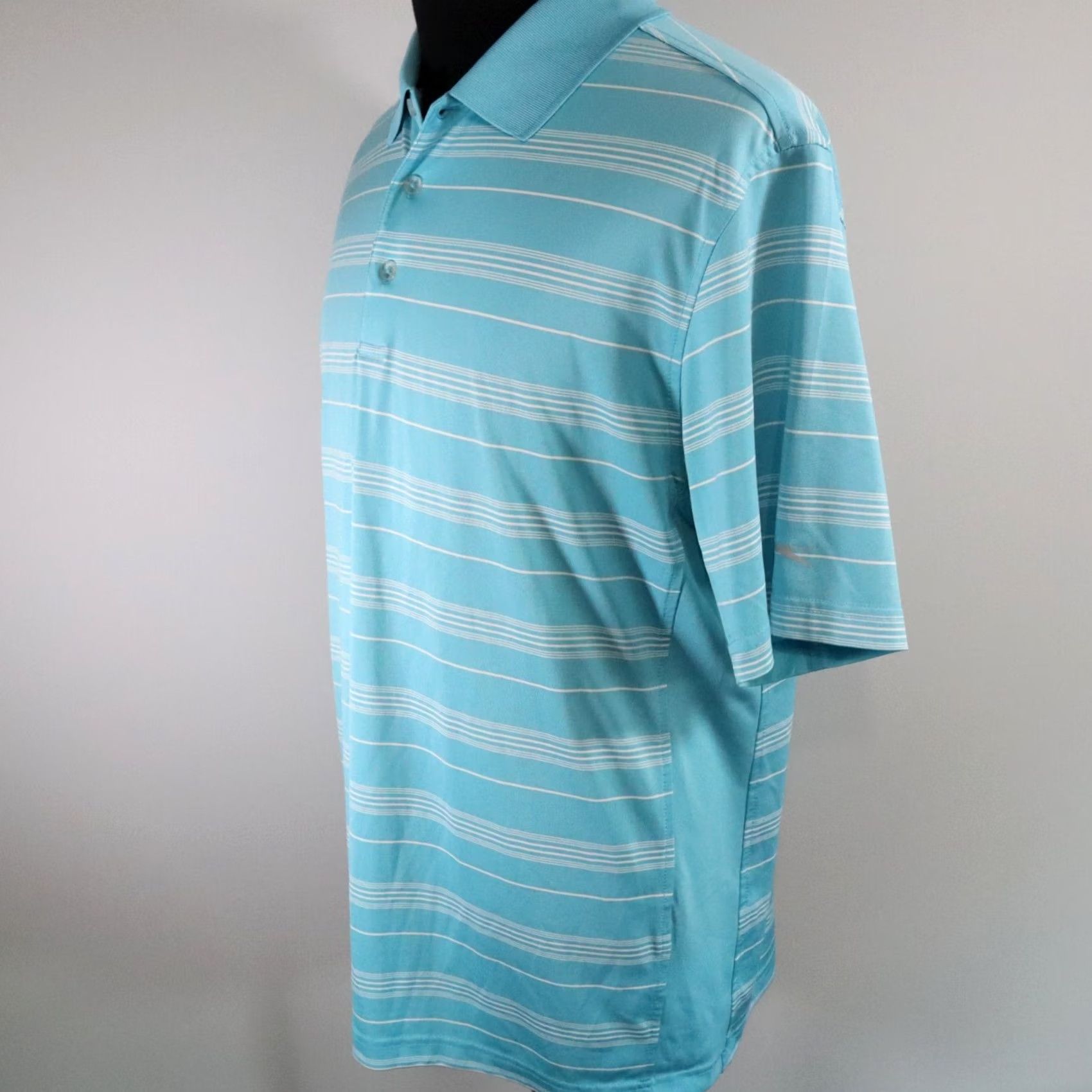 Vintage Slazenger Polo Shirt Mens XL Blue Striped Short Sleeve Golf Performance Size US XL / EU 56 / 4 - 7 Thumbnail
