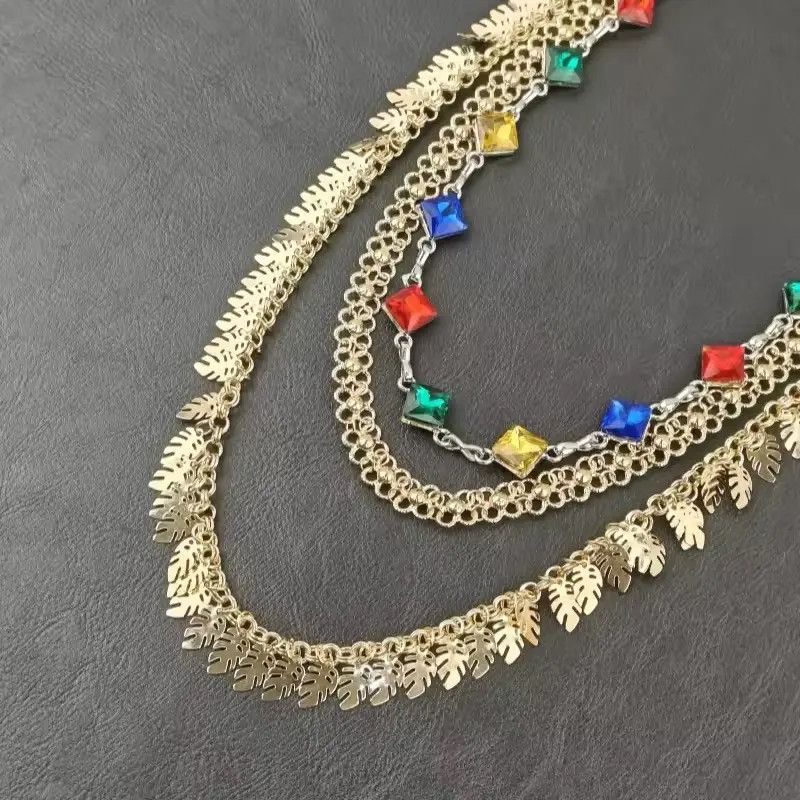 Jewelry Colorful Agate Stone Tassel Waist Chain Pant Accessories Size ONE SIZE - 6 Thumbnail