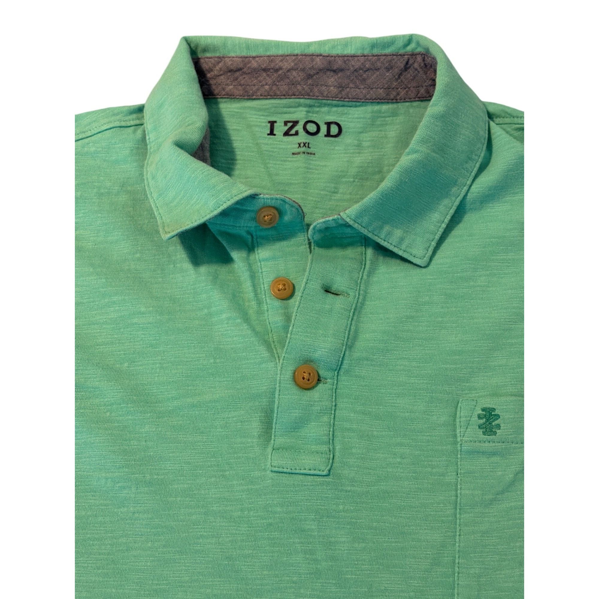 Izod IZOD Green Polo Shirt Pocket Short Sleeve Casual 3 Button 10 Size US XXL / EU 58 / 5 - 4 Thumbnail