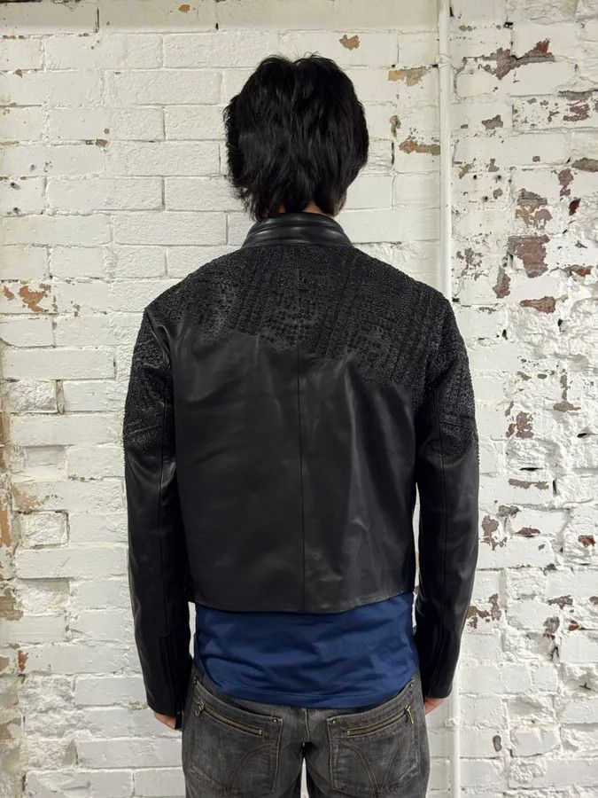 Emporio Armani FW2020 Emporio Armani Black Leather Crystal-Embellished Asymmetrical Zip Jacket Size US S / EU 44-46 / 1 - 3 Thumbnail